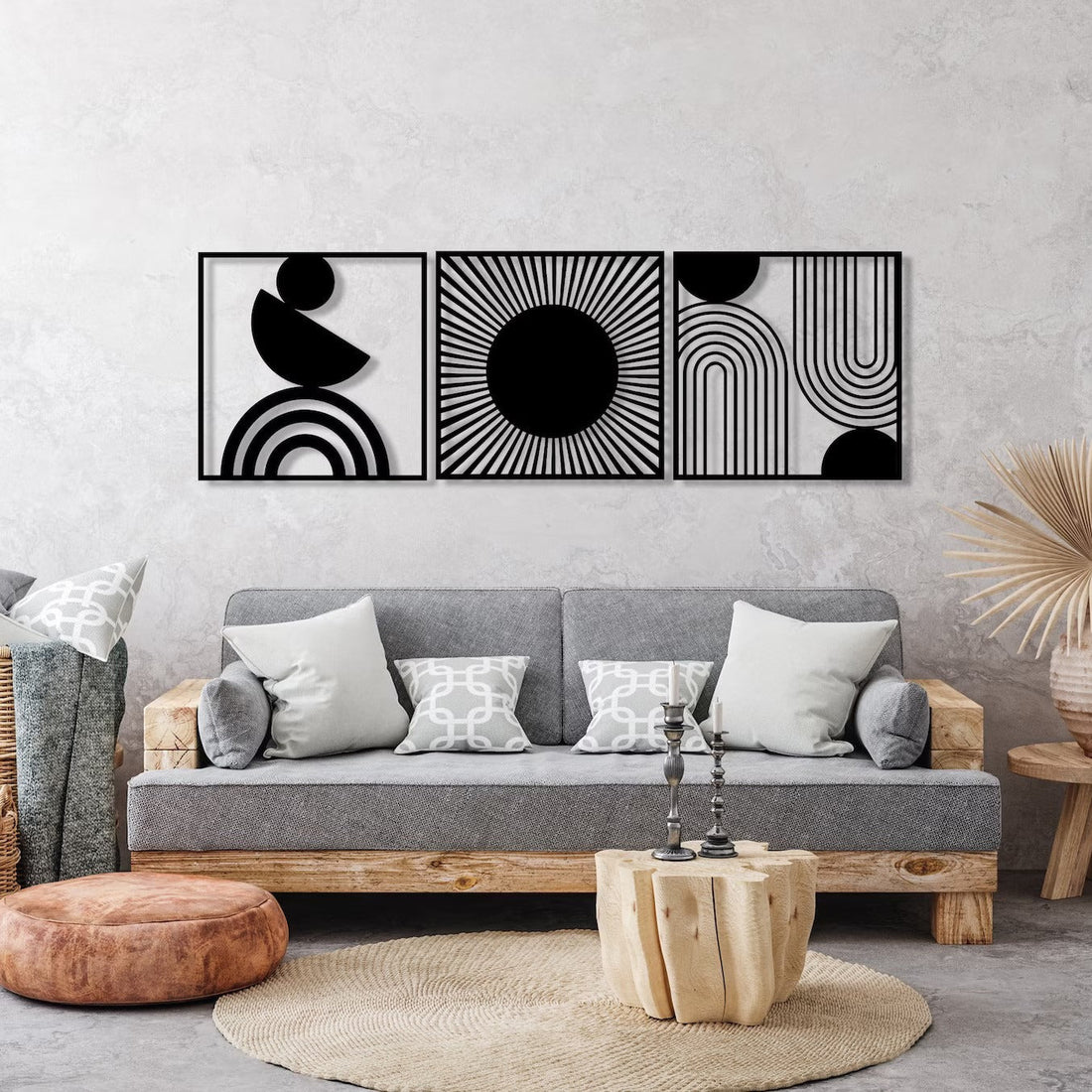 Abstract Trilogy Set of 3 Wood Wall Decor