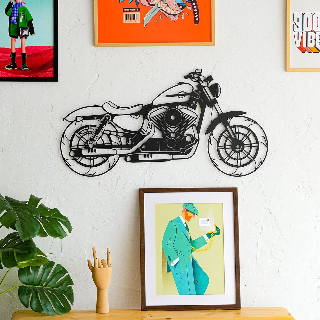 Ride in Style Motorbike Wood Wall Decor