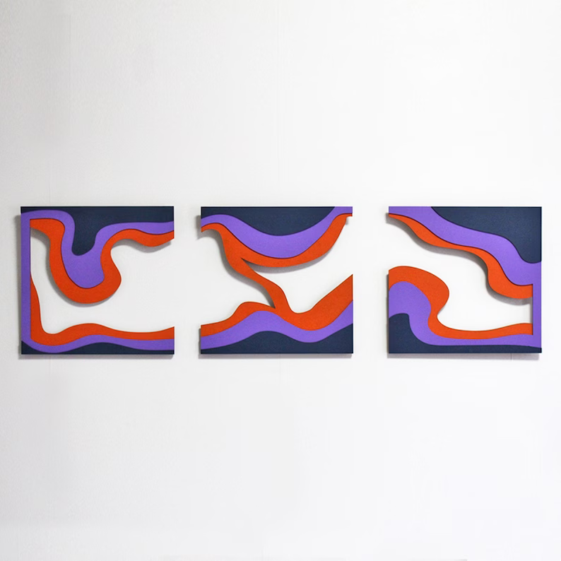 Modern Abstract Set of 3 Pieces Wall Decor