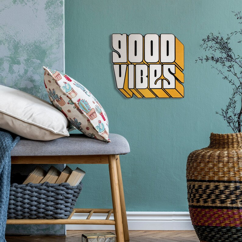 Vibrantheart Good Vibes Wood Wall Decor