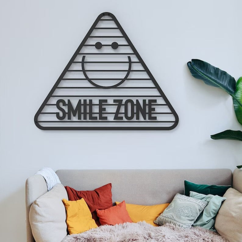 Smile Zone Sign Wood Wall Decor